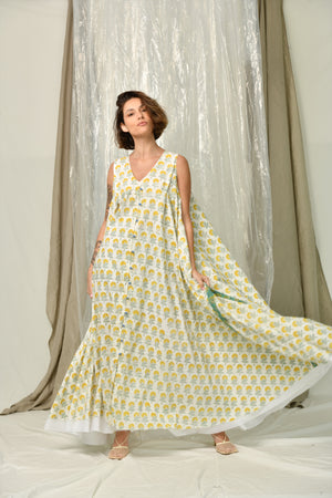 Yellow cotton sleeveless
