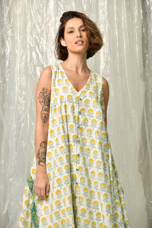 Yellow cotton sleeveless